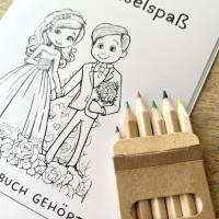 Malbuch Nr. 2 | Malbuch Hochzeit für Kinder | Mal - & Aktivitätenbuch | Rätselspaß für Kinder | DIN A5 Bild 2