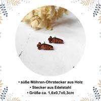 Möhren Ohrstecker aus Holz und Edelstahl • Ohrschmuck | Ohrringe Bild 2
