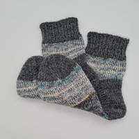 Gestrickte dickere Socken in grau Tönen,Gr. 36/37,Stricksocken,Kuschelsocken aus 6 fach Sockenwolle handgestrickt Bild 2