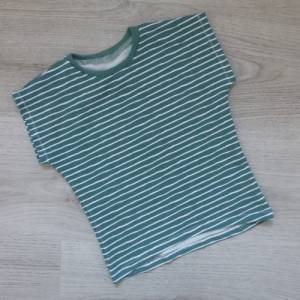 Oversized-Shirt/Babyshirt/Kindershirt/T-Shirt/Kinderpullover/Weiß/Grün/Streifen/Bio-Stoffe/Biobaumwolle Bild 1