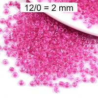 Rocailles - Perlen - inside color deep pink - ca. 2mm - Glas Bild 1