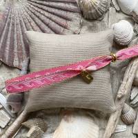 „Beach Vibes“ - Maritime gewebte Armbänder in sommerlichen Farben mit Schriftzug und Anhängern Bild 4