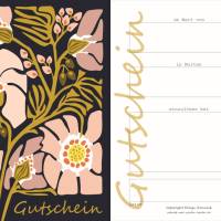 10 Postkarten 'Gutschein' Backyard Flower für Händler*innen, mit stilisierten Blumen Bild 1