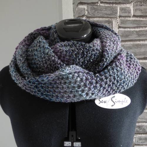 DIY-Strickset Loopschal/Wollpaket/Farbverlaufsgarn/Biobaumwolle/Rundschal/Strickanleitung