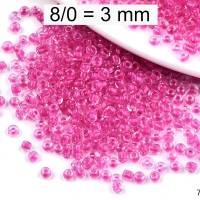 Rocailles - Perlen - inside color deep pink - ca. 3mm - Glas Bild 1