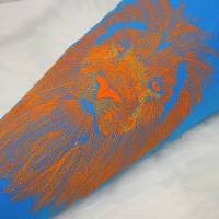 Schultüte Löwe aus Stoff Zuckertüte 70cm oder 85cm türkis orange Bild 3