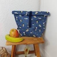 Lunchbag Lunchbeutel Lunchbox Essenbeutel Vesperbeutel nachhaltig Wetbag wiederverwendbar blau Hunde Bild 5