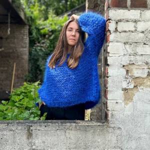 Mohairsweater, handgestricktes Einzelstück, Synthetik frei Bild 1