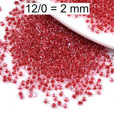 Rocailles - Perlen - inside color deep purpur rot - ca. 2mm - Glas