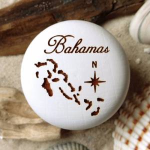 Möbelknauf Bahamas Möbelknopf Gravur Buche oder weiß lackiert Möbelknopf inkl. Schraube Bild 1