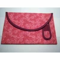 Tasche, Projekttasche mit Stiftefach, Universaltasche, Rosenmuster in Rosenholzfarben, aus Baumwolle, Büchertasche Bild 1
