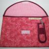 Tasche, Projekttasche mit Stiftefach, Universaltasche, Rosenmuster in Rosenholzfarben, aus Baumwolle, Büchertasche Bild 2