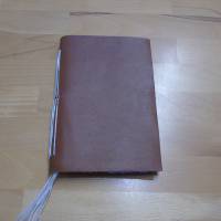 Tagebuch A6 mit braunem Kunstledereinband // Notizbuch // Geschenk // Blanko // Skizzenbuch Bild 1