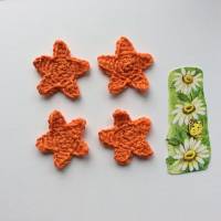 Gehäkelte Sterne aus Baumwolle, 4 Stück in verschiedenen Farben, Häkelsterne, Applikationen Sternchen Bild 6
