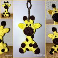 Häkelanleitung  - kleine Giraffe - Schlüsselanhänger / Taschenbaumler / Glücksbringer Bild 1