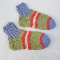 Socken für Kleinkinder im Doppelpack handgestrickt in 2 Größen 19/20 und 22 23 Bild 2