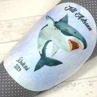 Schultüte aus Stoff blau grau mit Name Hai Zuckertüte 70cm oder 85cm Bild 3