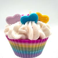 Rainbow Glow Cupcake - Duftkerze - Duft nach Flieder Bild 3