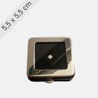 Edelsteinbox Metallbox Aufbewahrung Edelstein Diamant 5,5 x 5,5 cm | Farbe: Silber poliert Bild 1