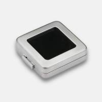 Edelsteinbox Metallbox Aufbewahrung Edelstein Diamant 5,5 x 5,5 cm | Farbe: Silber poliert Bild 7