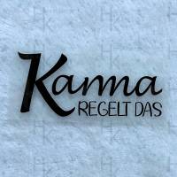 Bügelbild - Karma regelt das | Spruch | Logo - viele mögliche Farben Bild 1