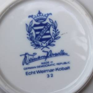14 teiliges Mokkaservice Echt Kobalt Weimar Porzellan Vintage DDR Bild 8