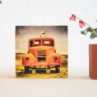 Pickup Truck Oldtimer in Australien, Fotografie auf hochwertiger Multiplex Platte, Einzelstück, Transferdruck, handmade Bild 1
