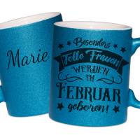 Februar Geburtstag Tasse mit Name und tolle Frauen Spruch, Sternzeichen Wassermann Fische Geschenk personalisiert Bild 4