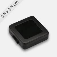 Edelsteinbox Metallbox Aufbewahrung Edelstein Diamant 5,5 x 5,5 cm | Farbe: Schwarz matt Bild 1