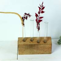 Tischdeko Vase Reagenzglasvase Holz Deko Bild 1