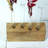 Tischdeko Vase Reagenzglasvase Holz Deko Bild 4