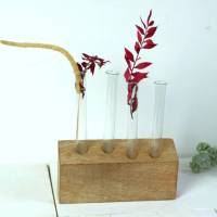 Tischdeko Vase Reagenzglasvase Holz Deko Bild 7