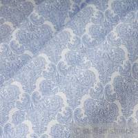 10 Meter Stoff Polyester Baumwolle weiß Ornament hellblau feingezeichnet Bild 1
