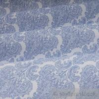 10 Meter Stoff Polyester Baumwolle weiß Ornament hellblau feingezeichnet Bild 2