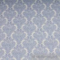 10 Meter Stoff Polyester Baumwolle weiß Ornament hellblau feingezeichnet Bild 3