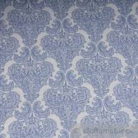 10 Meter Stoff Polyester Baumwolle weiß Ornament hellblau feingezeichnet Bild 4