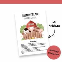 Bastelvorlage Bauernhoftiere für Kinder - Druckvorlage - Bastelideen zum Selberdrucken - Bastelbuch - Digitaler Download Bild 4