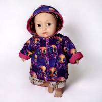 Entzückende lila Puppenjacke mit niedlichem Babykraken - Perfekt für 43cm Puppen! Bild 2
