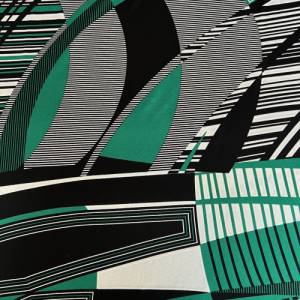 Leicht fließender Jersey graphisches Muster, grün/schwarz/weiß Bild 3