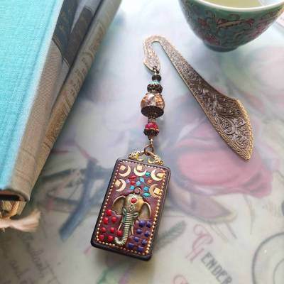 Lesezeichen Elefant Glücksbringer Bronze Buchzeichen orientalisches Geschenk zum Märchen Buch