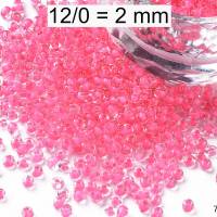 Rocailles - Perlen - inside color neon rosa - ca. 2mm - Glas Bild 1