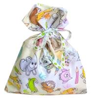 Geschenkverpackung Geschenkbeutel *Bunte Tiere* Baumwolle Bild 4