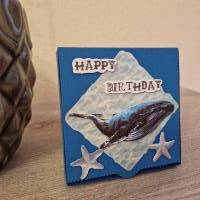 Geschenkverpackung / Wal / Seesterne / Happy Birthday / Geschenkverpackung Ozean / Wal Motiv Verpackung / Wasser-Themen Bild 3