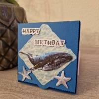 Geschenkverpackung / Wal / Seesterne / Happy Birthday / Geschenkverpackung Ozean / Wal Motiv Verpackung / Wasser-Themen Bild 4
