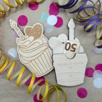 Gutschein / Geldgeschenk Verpackung Geburtstag Muffin, personalisiert Bild 4
