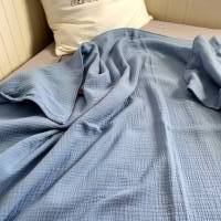 Musselindecke XXL 200x130 cm leichte Bettdecke Meditationsdecke blau jeansblau Boho skandi Bild 4