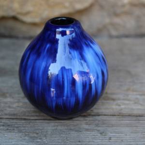 Scheurich mini Vase Kugelvase 223-7 Blautöne Laufglasur Keramik Vintage 70er Jahre WGP West Germany Bild 1