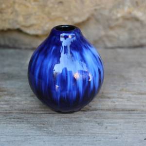 Scheurich mini Vase Kugelvase 223-7 Blautöne Laufglasur Keramik Vintage 70er Jahre WGP West Germany Bild 3