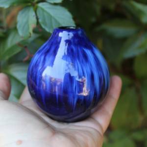 Scheurich mini Vase Kugelvase 223-7 Blautöne Laufglasur Keramik Vintage 70er Jahre WGP West Germany Bild 5