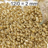 Rocailles - Perlen - metallic gold - ca. 2mm - Glas Bild 1